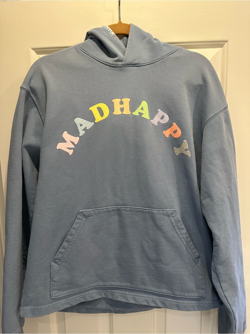 'Madhappy' Pastel Light Blue Graphic Hoodie- size medium adult